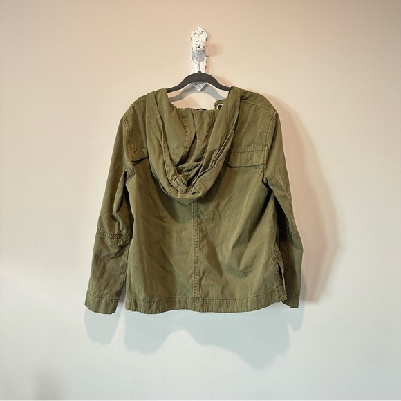 Free People Army Green Safari Lace-Up Hooded Plunge Pullover - Picture 3 of 11